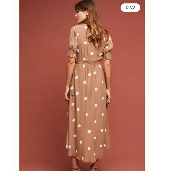 Anthropologie Bernice Polka Dot Wrap Dress, sz 0 - Picture 4 of 16